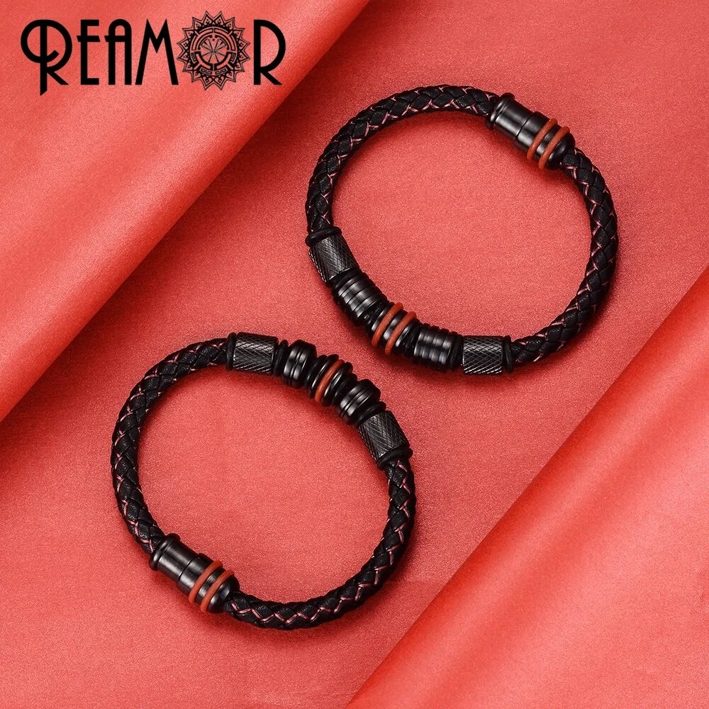 REAMOR 10pc 4 Colors 316l Stainless steel 6mm Rhombus Cylinder Beads Charm for Jewelry Making Bracelet DIY Spacer Beads Findings