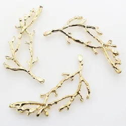 YWXINXI 10Pcs hot sale 58 x 23MM golden alloy branch jewelry accessories, DIY holiday party hat decoration