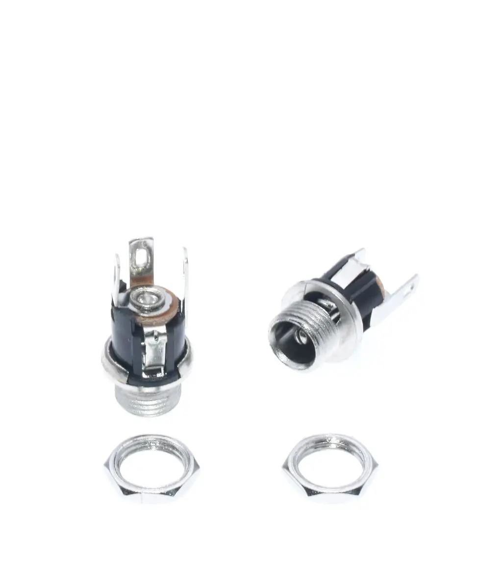 50PCS/Lot DC-025M DC025M Power DC Socket/Jack connector With Nut DC5.5*2.1 / 5.5*2.1MM / DC5.5*2.5 / 5.5*2.5MM