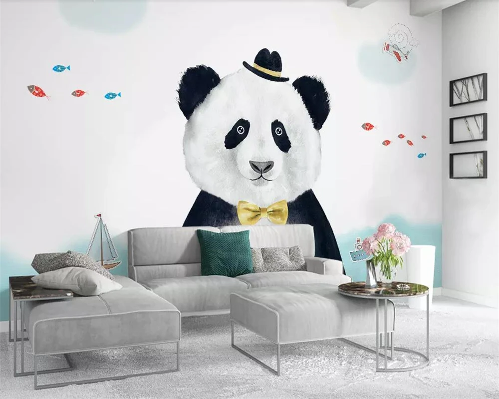 

Beibehang Custom wallpaper simple panda children room TV background wall home decoration living room bedroom murals 3d wallpaper