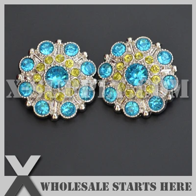 

28mm Special Stargazer Acrylic Rhinestone Button with Shank Back,Mixed Color for Flower Center,Headband