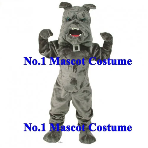 New Deluxe Power Bulldog Mascot Sport Costume Adult Size Grey Bulldog Theme Anime Cosplay Costumes Carnival Fancy Dress Kits