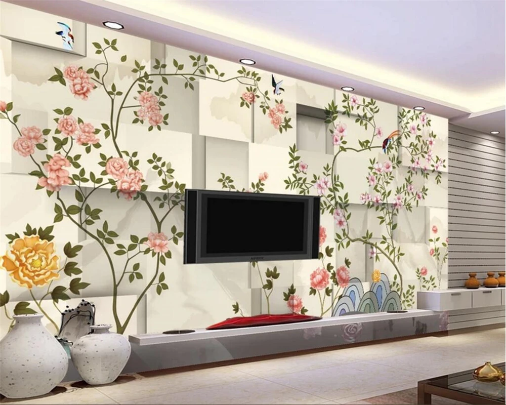 

Beibehang Custom wallpaper fashion small fresh flower vine TV background wall home decoration living room bedroom 3d wallpaper