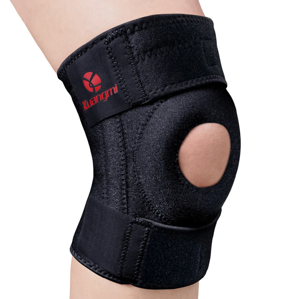 Kuangmi Adjustable Breathable Knee Brace Open Patella Knee Pads Neoprene Knee Support Stabilizer Sports Kneepad Protector 1 PC