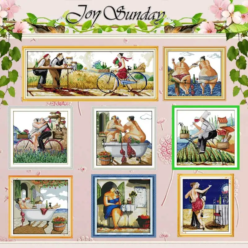 Enjoy Life Patterns counted Cross Stitch 11CT 14CT 16CT Cross Stitch Set Wholesale DIY Cross-stitch Kit Embroidery Needlework