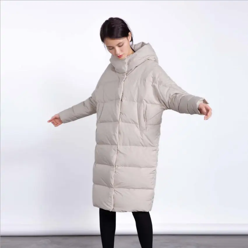 Marchio di moda invernale di buona qualità sopra il ginocchio lungo 90% piumino d\'anatra piumino caldo monopetto moda femminile wq132