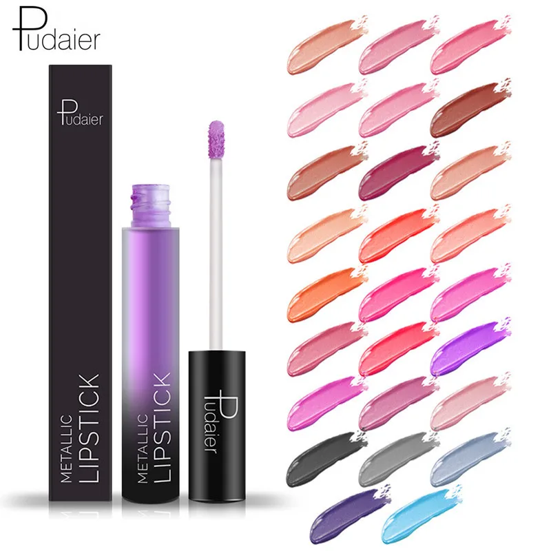 ON SALE-PUDAIER 26 Colors Liquid Lipstick Waterproof Nude Matte Lipstick Velvet Glossy Lips Gloss Lipstick Lip Sexy Red Colors