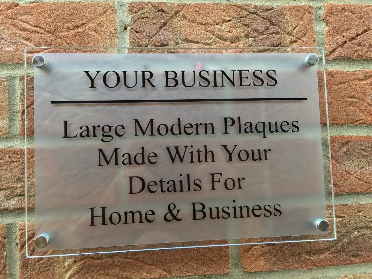 Customize MODERN BUSINESS PLAQUE LARGE A4 HOUSE SIGN GLASS ACRYLIC OFFICE/COMMERCIAL