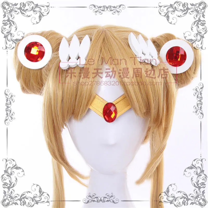 Japan Tsukino Usagi Cosplay Prop wig Moon Earrings Headwear Hairpin Headband Hair Clips Necklace Decoration Accessories