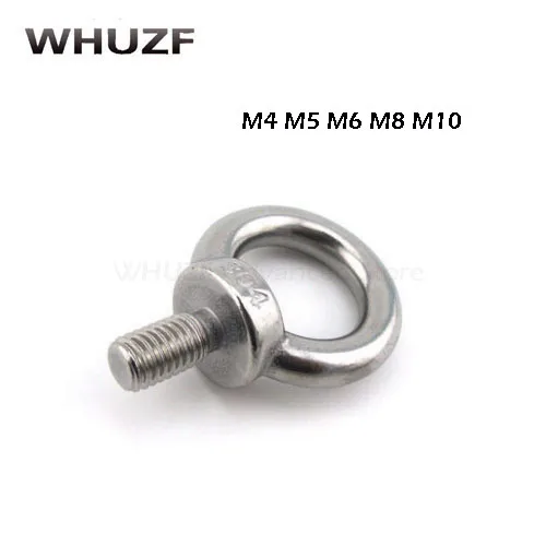 10PCS M4/M5/M6/M8/M10/M12 304 Stainless Steel Eyebolt Lifting Eye Bolts Ring Screw Loop Hole Bolt For Cable Rope Lifting