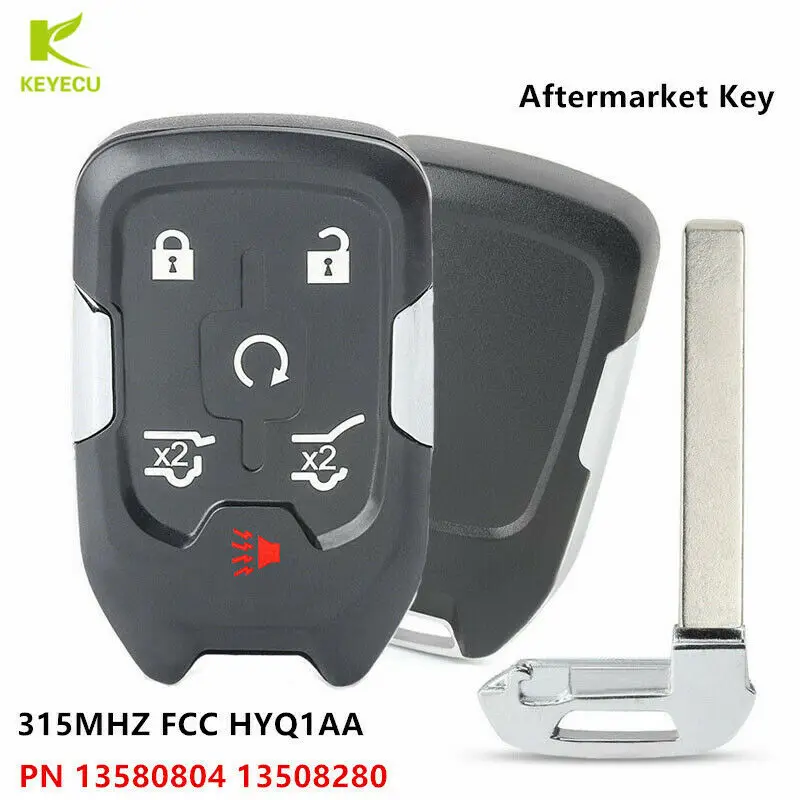 

KEYECU Replacement Smart Remote Key 315MHz HYQ1AA or 433MHZ HYQ1EA for GMC Sierra Yukon for Chevrolet Suburban Tahoe 2015-2020