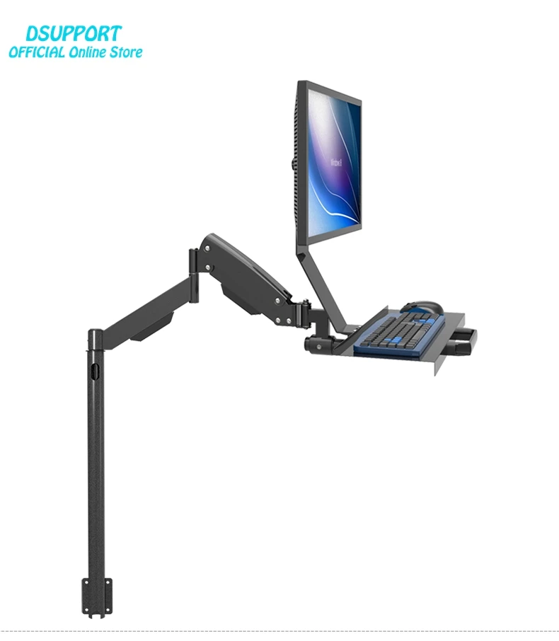 

Gas Spring Arm Full Motion Customized Keyboard Monitor Holder Floor Stand Wall Side Mount Stand Working Monitor Mount Arm