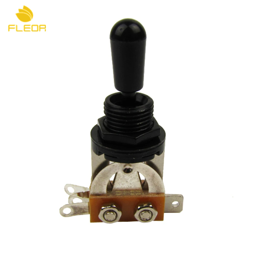 FLEOR Electric Guitar Switch Guitar Selector Pickup 3 Way Toggle Switch with Black Knob for Guitar Parts & Accessories