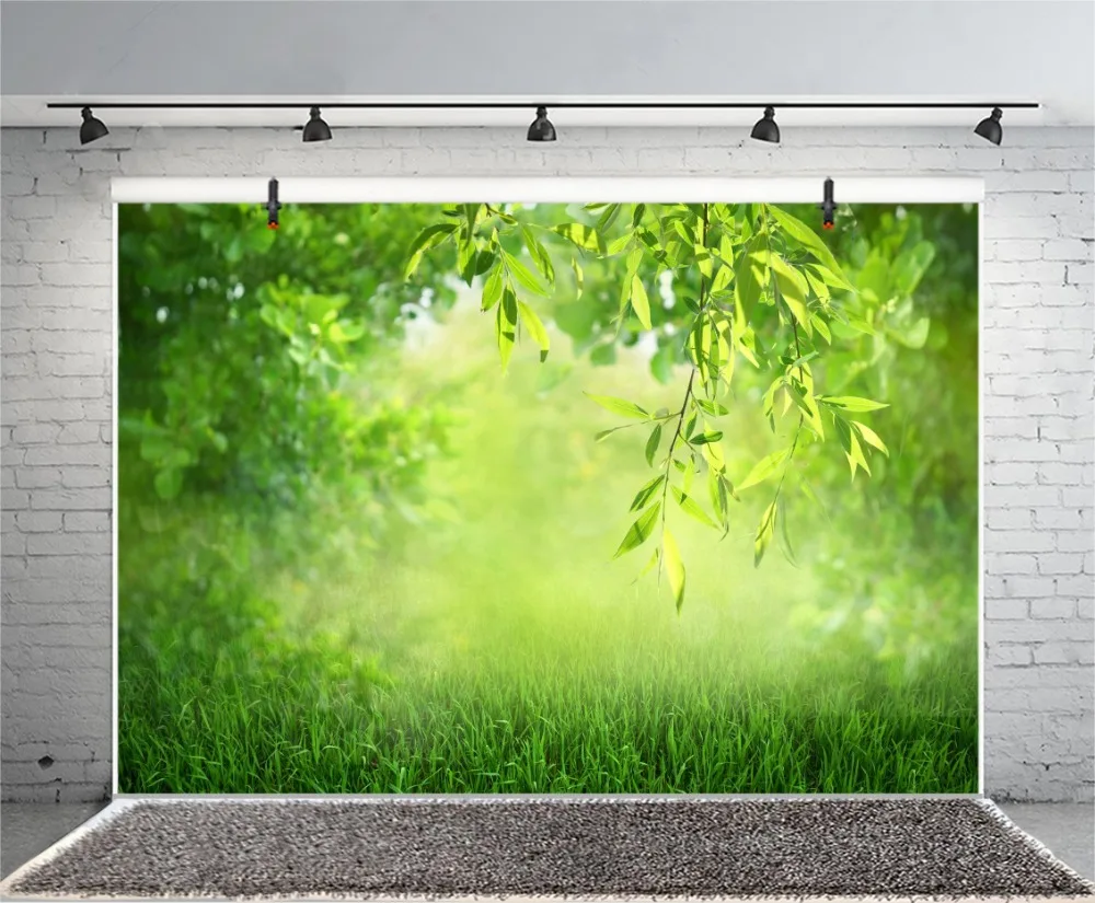 MEHOFOTO สีเขียวฤดูใบไม้ผลิฉากหลังต้นไม้ภาพเด็กทารกธรรมชาติกลางแจ้ง Scenic ถ่ายภาพพื้นหลัง Photocall Photo Studio