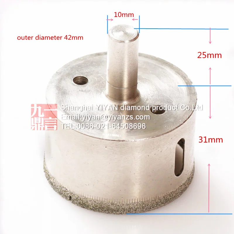 Set Mata Bor Lapis Berlian 5 Buah/Lot Gergaji Lubang Kaca 42Mm untuk Pemotongan Lubang Marmer Ubin Granit Gratis Pengiriman