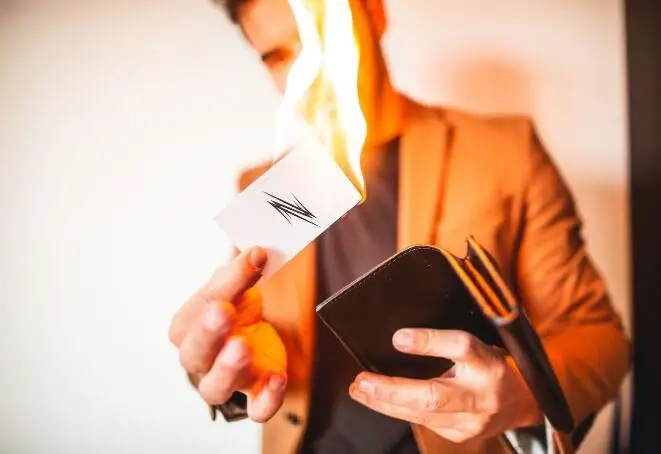 PYRO Wallet by Adam Wilber - Magic Tricks,Mentalism Magic,Close Up,Street Magic,Fun,Party Trick,Illusions,Gimmick,Magician