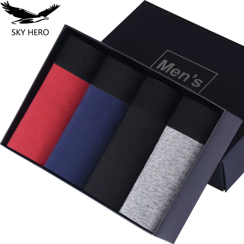 4pcs/Pack Men\'s Cotton Panties Boxers Underwear Calzoncillos Hombre Underpants Boxer for Man Thermal Male Shorts Cuecas Slip Hot