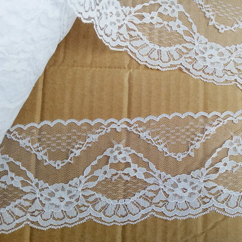 Width 80mm hot 8yards white Embroidered Net white Lace Trim fabric Garment ribbon headband wedding gift DIY Accessories GH-91457