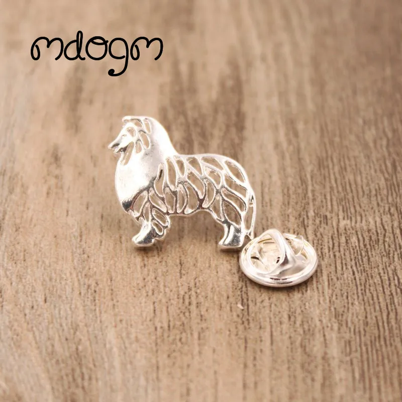 Cute Shetland Sheepdog Dog Animal Brooches And Pins  Suit Metal Small Father Collar Badges Gift For Male Men B093