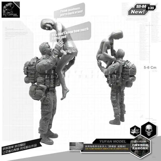 

1/35 модельные наборы США Черный ястреб вертолет члены и жена новая версия полимерный солдат SII-04