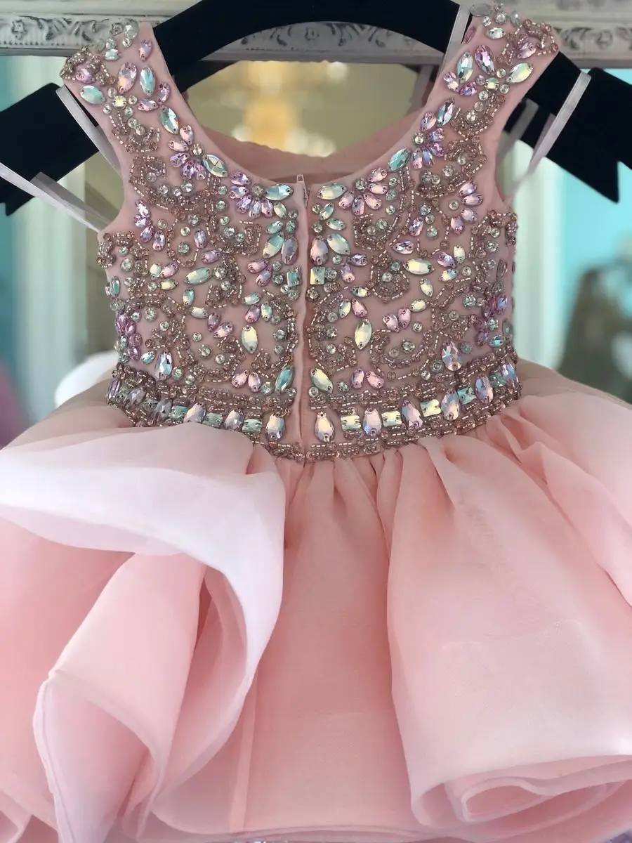 Crianças Pageant Dress for Little Miss 2019 Único Cupcake Glitz Da Menina Da Criança Infantil Do Bebê Vestido de Casamento Convidado na Festa De Aniversário Do Miúdo