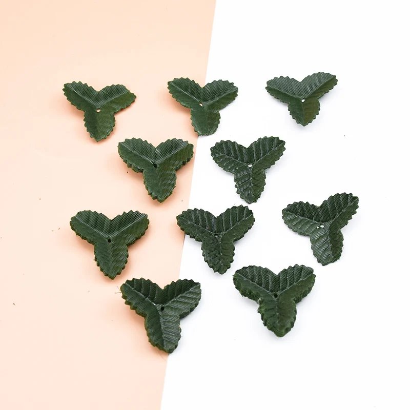 200pcs Fake Leaves Christmas decor for home wedding diy gifts box decorative flowers wreaths silk green leaf artificial plants