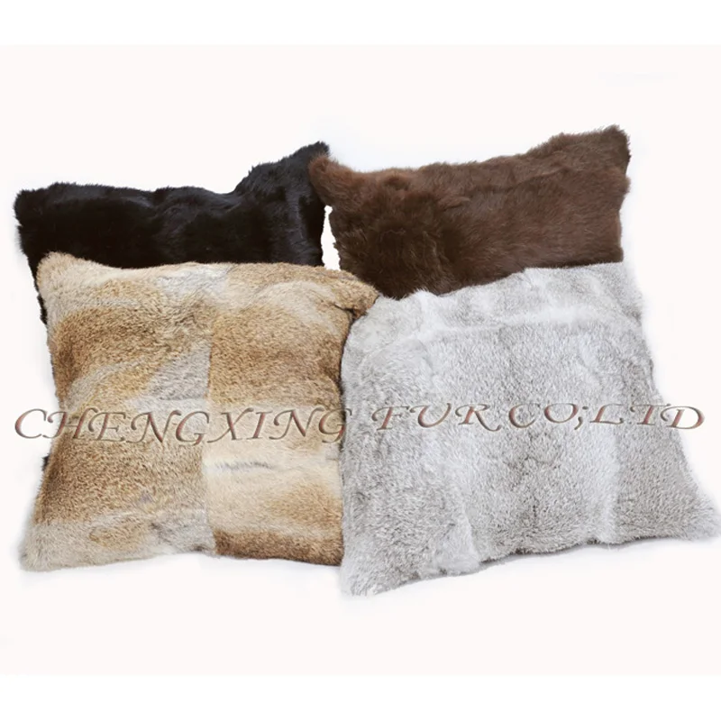 

Free Shipping CX-D-05B1 45x45cm Natural Brown Lower Price Genuine Rabbit Fur Sofa Cushion Cover Decorative Pillows Cases