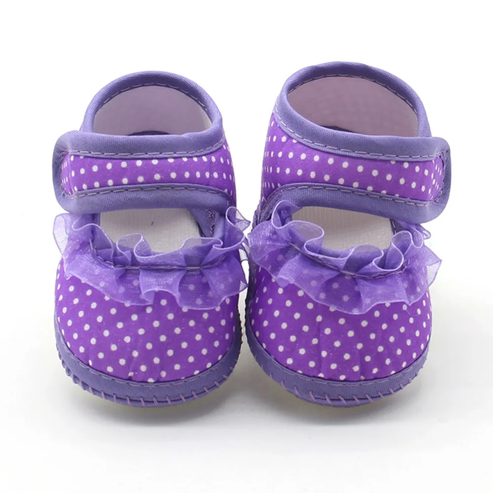 

SAGACE Newborn Infant Baby Dot Lace Girls Soft Sole Prewalker Warm Casual Flats Shoes Print Cotton Fabric Fashion Shoes 190320