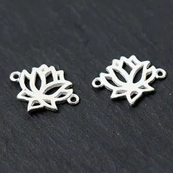 1pc 100%925 Sterling Silver Hollow Craft Lotus Connectors Charm Pendant Beads Fit Women Bracelets Necklace DIY Jewelry Making
