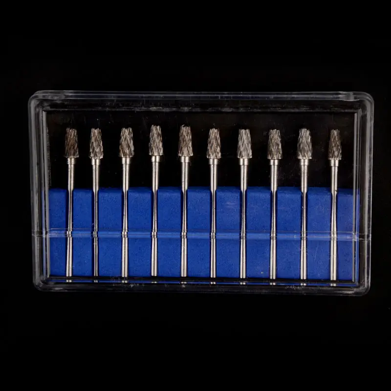 

10 PCS Dental Lab Polishing Drills Assorted Tungsten Steel Carbide Burs LF05 2.35MM