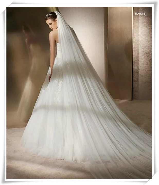 

2015 new high-end bridal wedding veil simple atmospheric long trailing veil can be customized