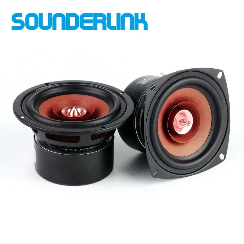 

2pcs/lot Sounderlink 4 inch Full Range monitor Bullet Speaker hifi woofer tweeter with Aluminum 2 Layer kapton Cone