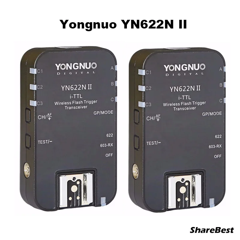 

YONGNUO YN-622N II RX YN622N II HSS i-TTL Flash Trigger Transceiver for Nikon Camera Compatible with YN622N YN560-TX RF-603 II