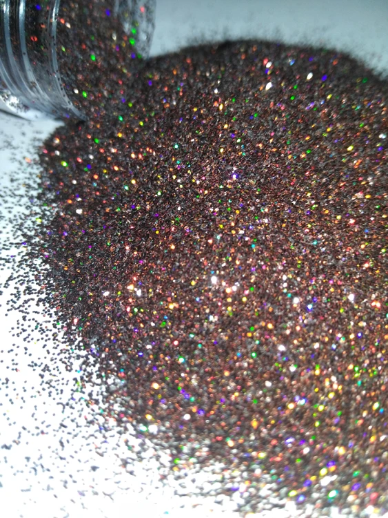 Nail 1 Jar 5g Coffee Laser Holographic Glitter Dark Brown Shiny Powdere Nail Glitter Powder for Gel Nail Art Chrome Pigment 705