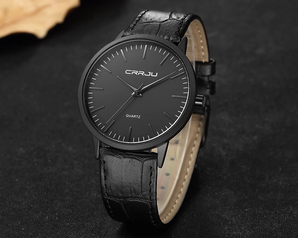 Japan quartz-watch Men Quartz Watches Fashion Casual Ultra Thin Wristwatches 30M Waterproof Simple Black Watch Relogio Masculino