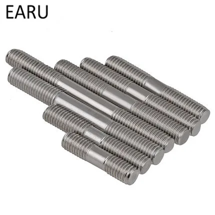 M3*50/55/60/70/80/90/100/110/120/130/140-200mm 304 Stainless Steel Metric Standard Stud Bolts Screw Rod Tooth Stick Double Head