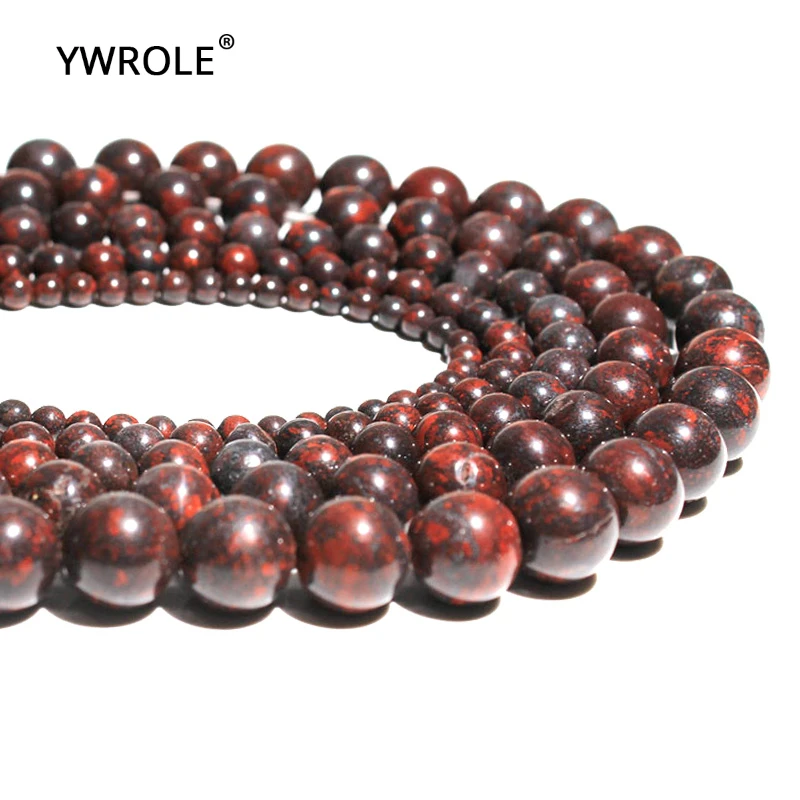 Natural Mix Color Breciated Round  Red Stone Beads For Jewelry Making  DIY Bracelet  4/6/8/10/ 12 mm Strand 15'' Wholesale Lots