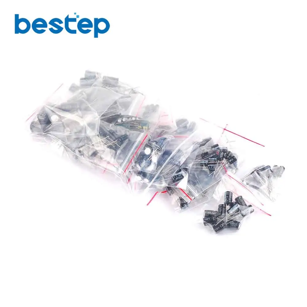 1uF~2200uF 25 value 250pcs Electrolytic Capacitors Assortment Kit Assorted Set