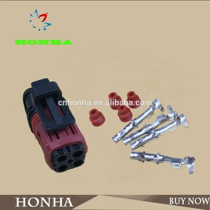 

Free shipping 5/10/20sets 4pin housing plug auto waterproof female for tyco wire harness cable connector 1337352-1