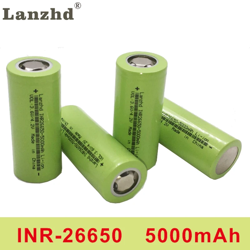 

1-10PCS 26650 50A 26650 batteries lithium battery 3.7V 5000mAh rechargeable battery Suitable For Flashligh bicycle battery