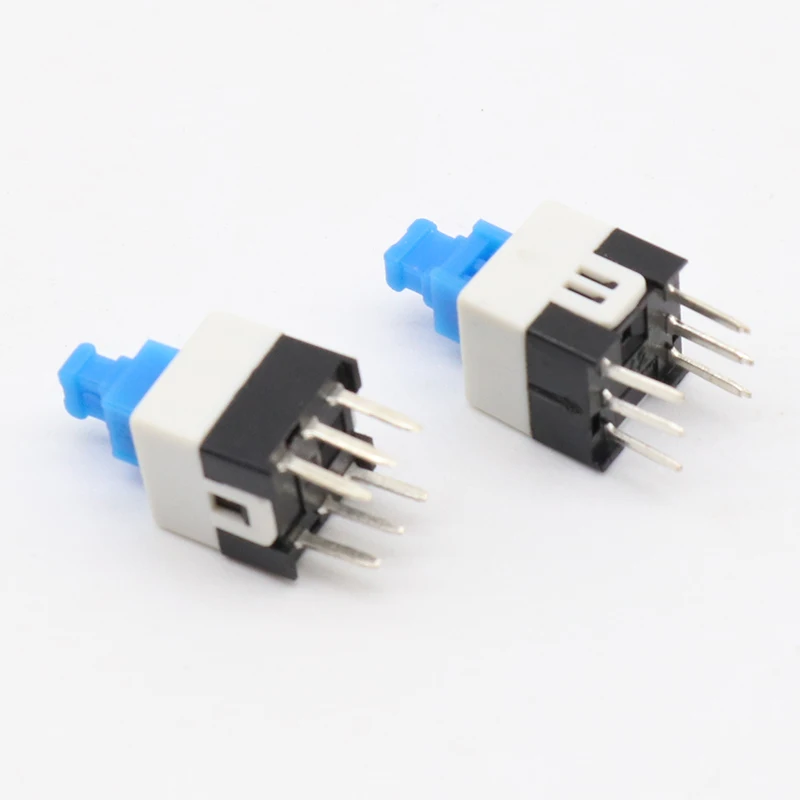 30pcs/lot Square 8x8x13mm 6 Pin DPDT Mini Push Button Self-locking Switch G65 Multimeter Switch