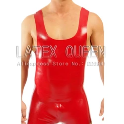 latex rubber weskit waistcoat costume red for men