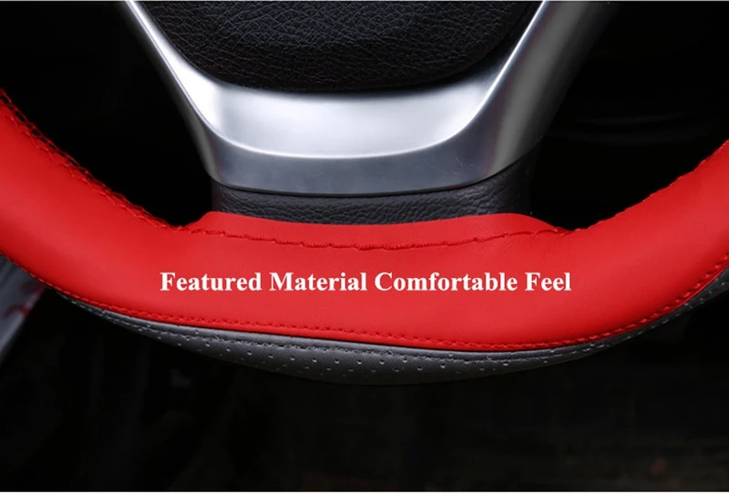 Anti-slip Faser Leder DIY 38cm Auto Lenkrad Abdeckung Mit Nadeln Und Faden Automobil Innen Zubehör universal – Detail 2