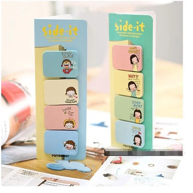 1PCS Student Cute Self-adhesive Memo Pads Stationery Stickers Note Paper Bookmark Notebookand Journals Handy Sticker Youe Shone