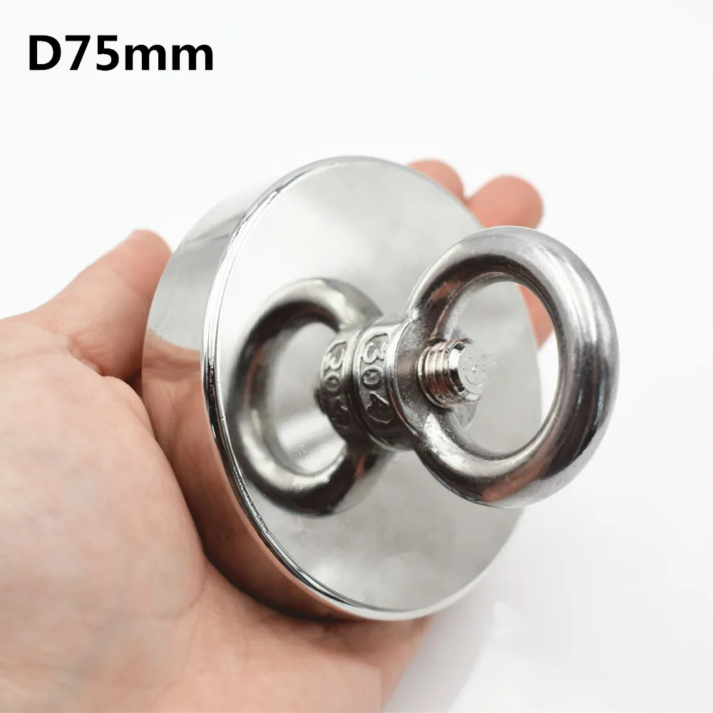 1pc Neodymium magnet super strong powerful salvage hook fishing Magnet Circular Ring permanent holder deap sea equipment D75mm