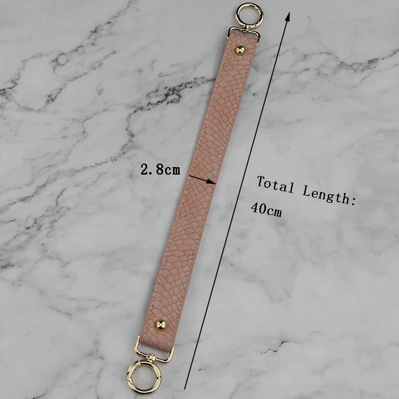 Fashion Replacement Serpentine Straps Colorful PU Leather Handbags Straps Handle Short Belt Accessories for Women Bags 40cm