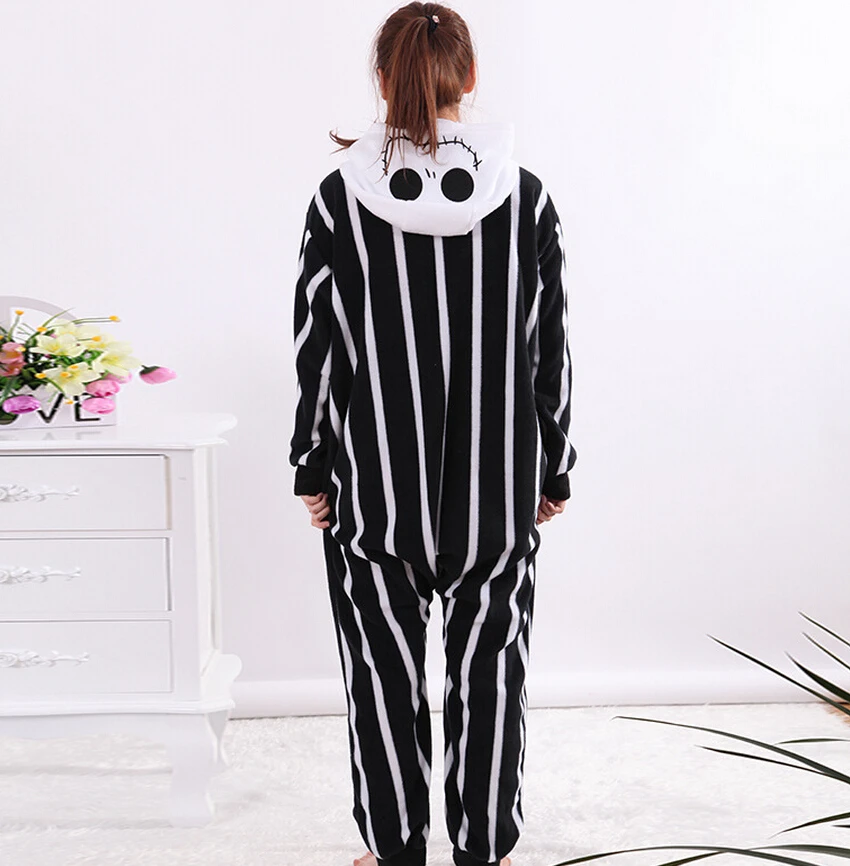 Kigurumi Skeleton Jack Onesies Pajamas Unisex Adult Pajamas Cosplay Costume Animal Onesie Sleepwear Jumpsuit