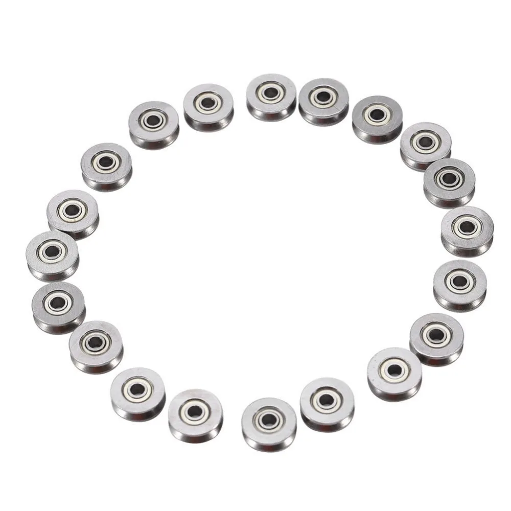 20pcs/Lot V623ZZ 623VV 3x12x4mm V Groove Carbon Steel Deep Groove Ball Bearing Traces Walking Guide Rail Bearing