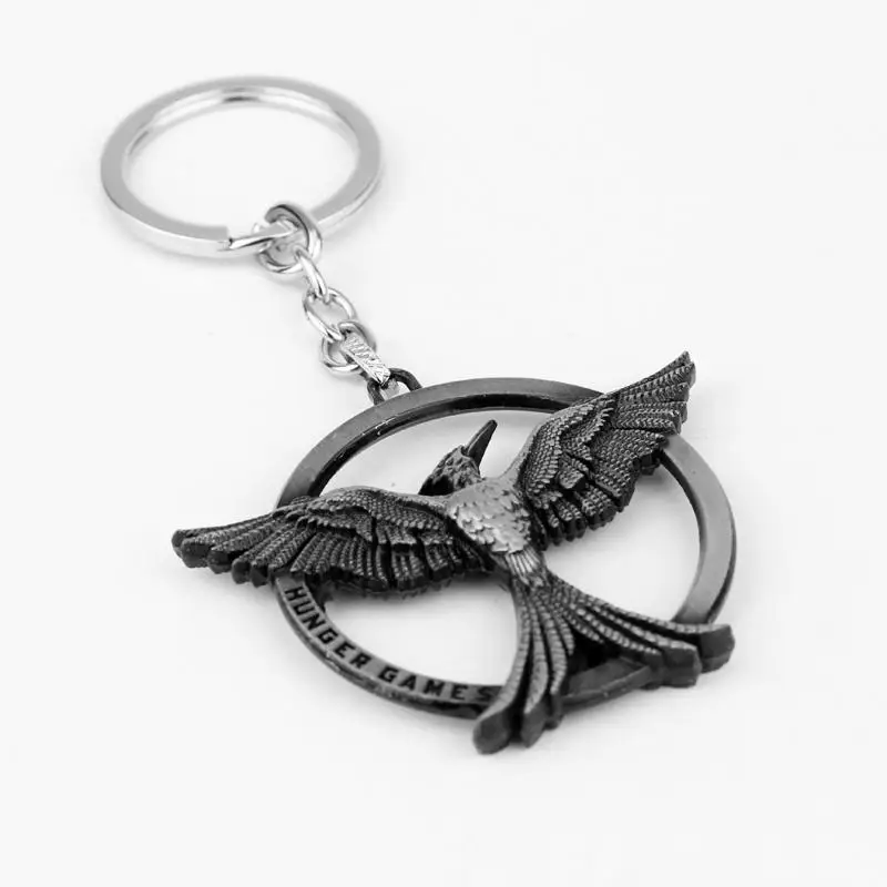 Vintage Zinc Alloy Silver Ancient Bronze Ridiculed Bird Double-Sided Logo Keychain For Women Men Key Ring