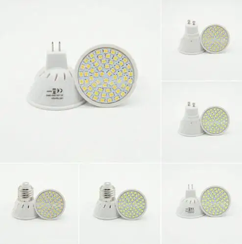 

E27 E14 MR16 GU10 Lampada LED Bulb 220V 240V Bombillas LED Lamp Spotlight 48 60 80 LED 2835 SMD Lampara Spot